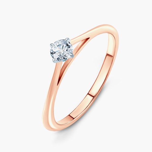 Pierścionek zaręczynowy The Light: dwukolorowe złoto, diament